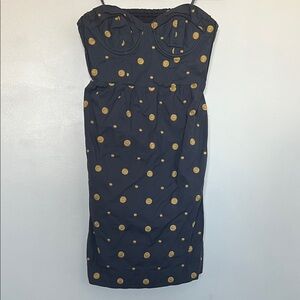 Anthropologie Floreat Strapless Polka Dot Cotton Dress